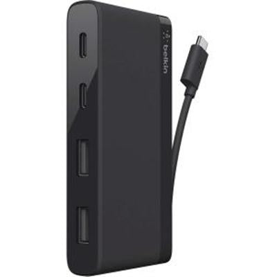 4Pt 3.0 USB C Mini Hub Black